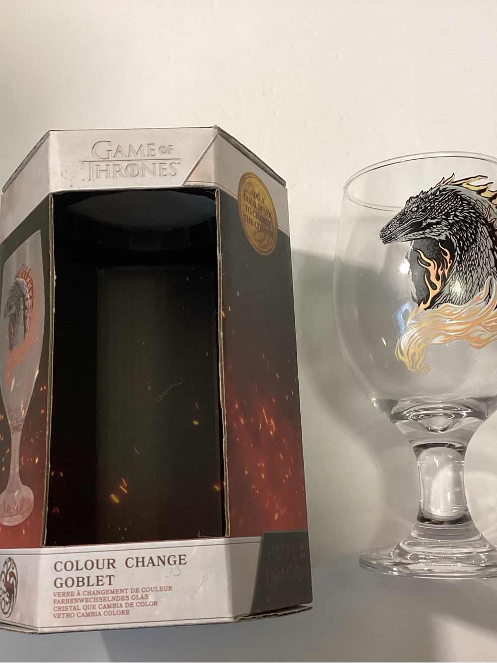 Game of Thrones Colour Change Goblet - House of Dragons Goblet 8oz.